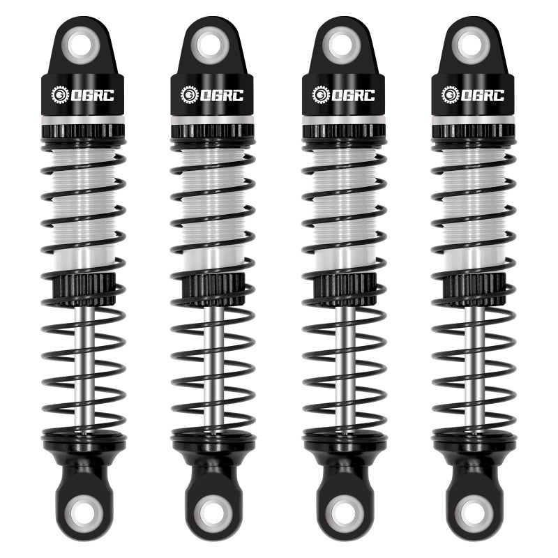 OGUNKE OGRC 59mm Shocks Absorber Oil Threaded Damper Threaded Shock Absorber for TRX4M 1/18 RC Crawler Upgrade Parts (Black Silver) - Image 1